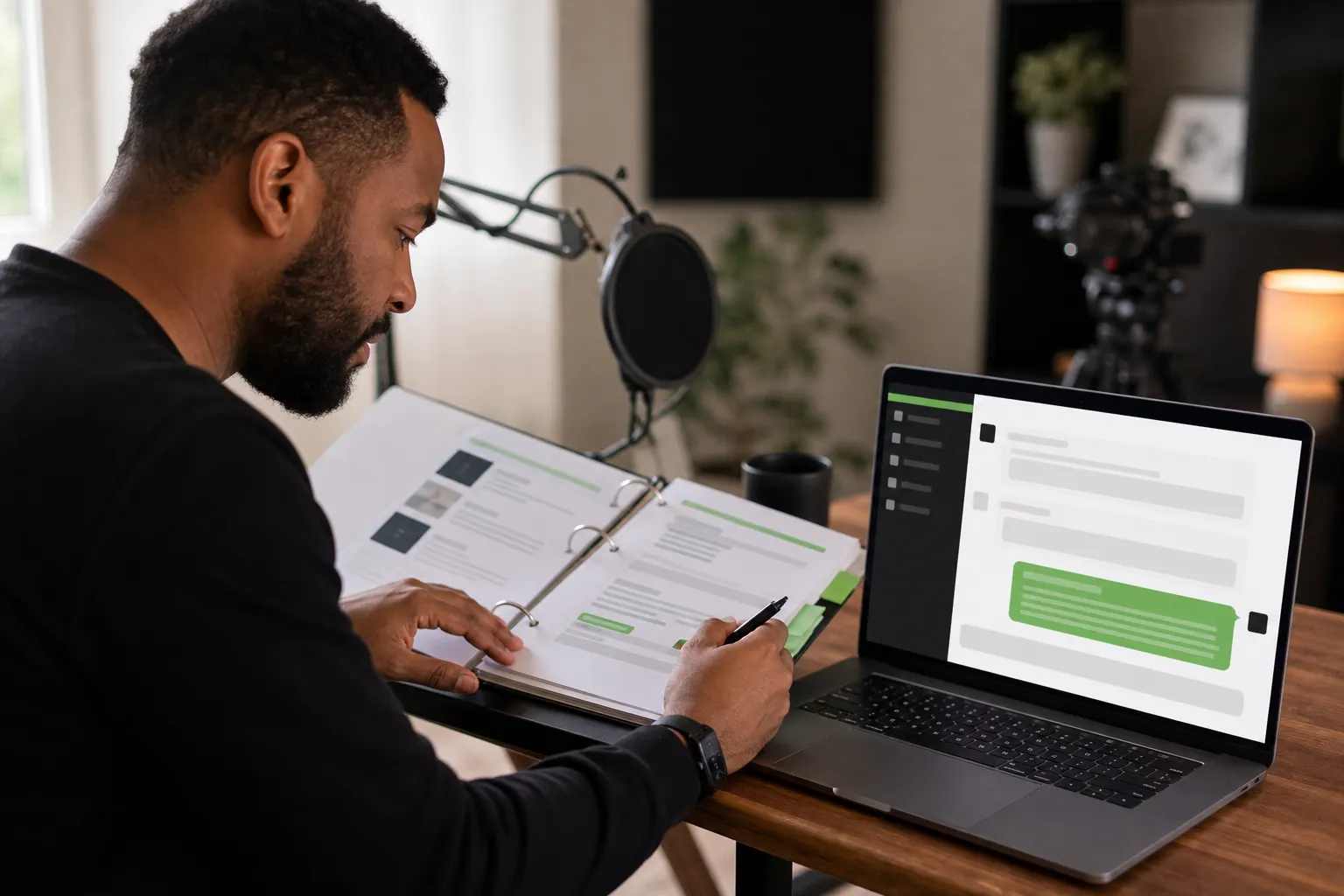 A course creator reviews a student’s question beside an AI coaching response and the relevant lesson.